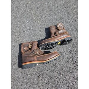 Vintage Chippewa Engineer Boots Mens 8.5EE Leather Buckle